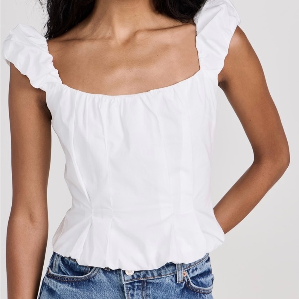 Lioness Almost Famous White Cotton Poplin Top Size Small